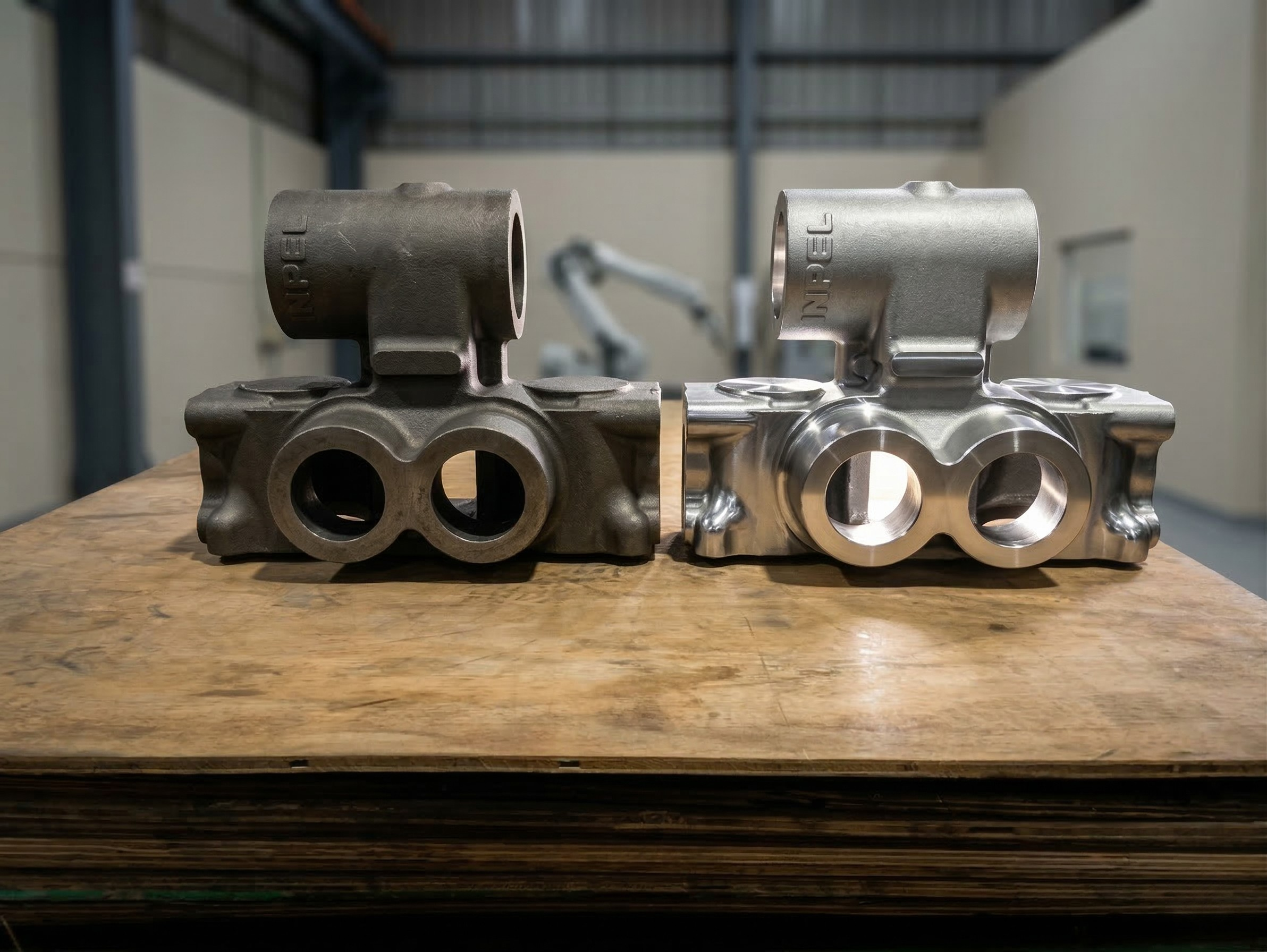 Resultado de jateamento em componente fundido INPEL